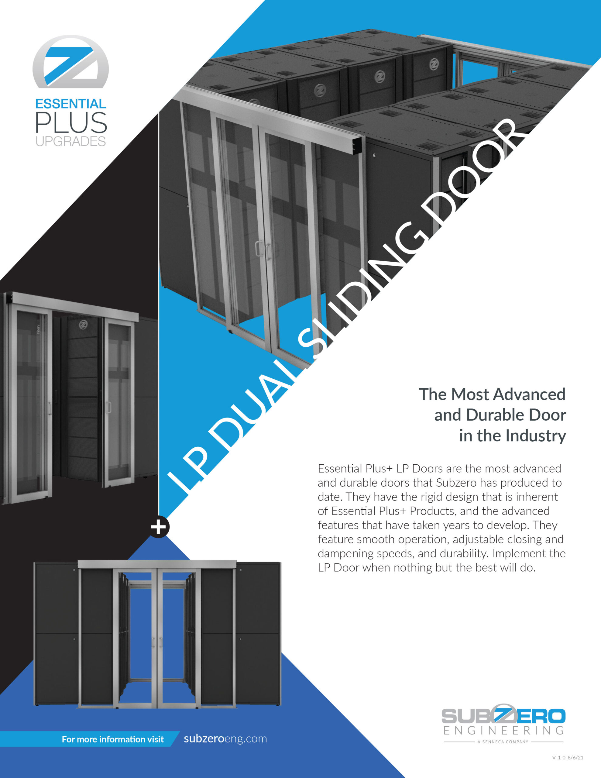 LP Dual Sliding Doors for Data Centers & Cleanrooms | Subzero Engineering + Simplex