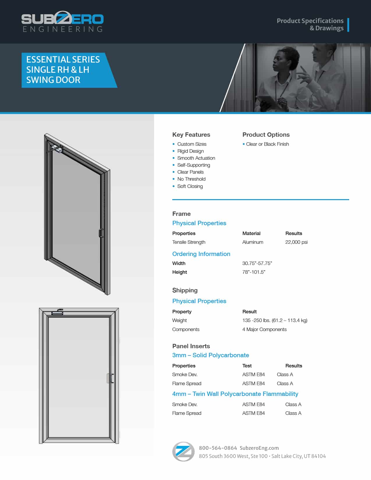 Essential Series Single RH & LH Swing Door