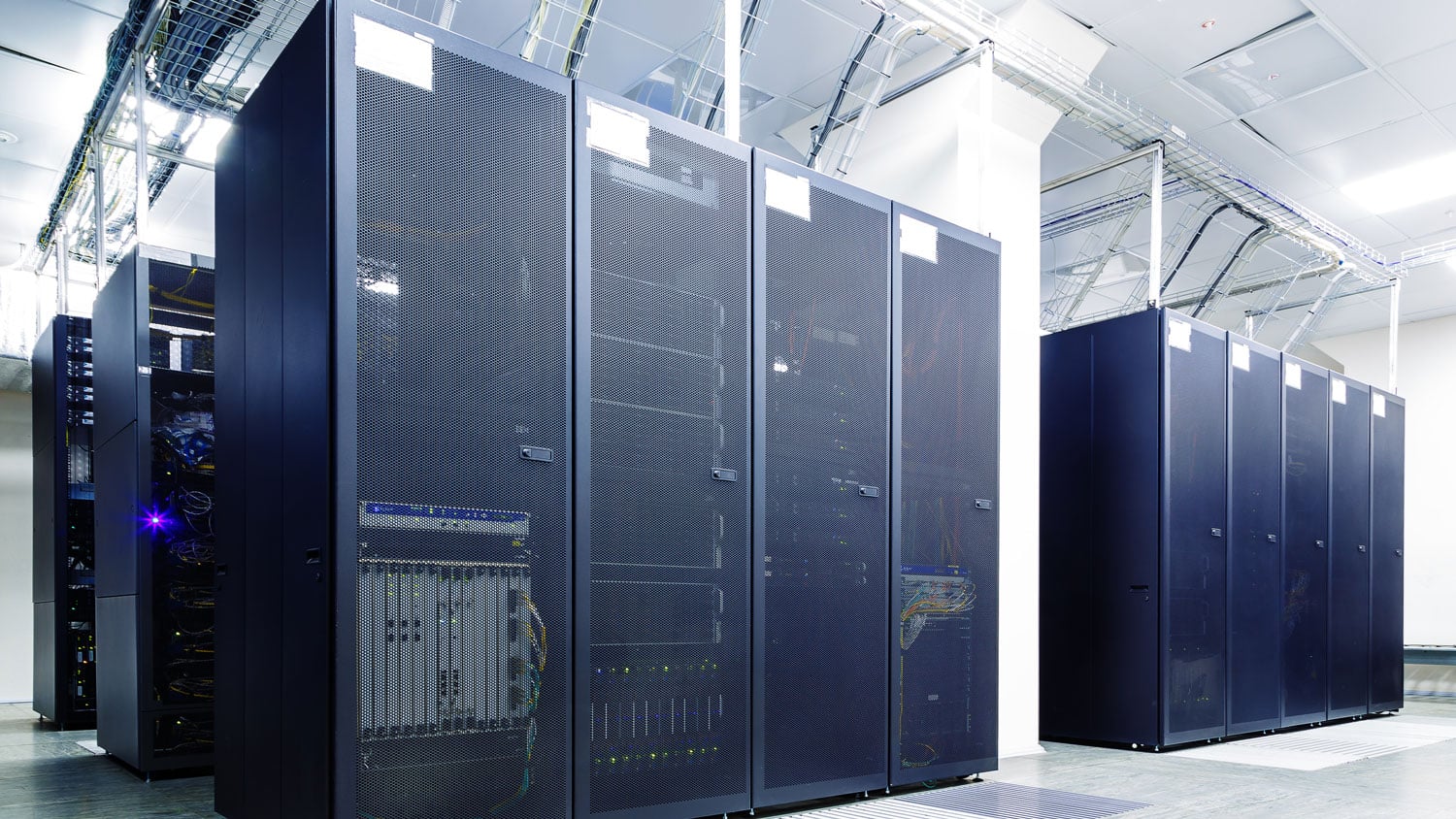 medium to large size room with computer servers - an edge data center